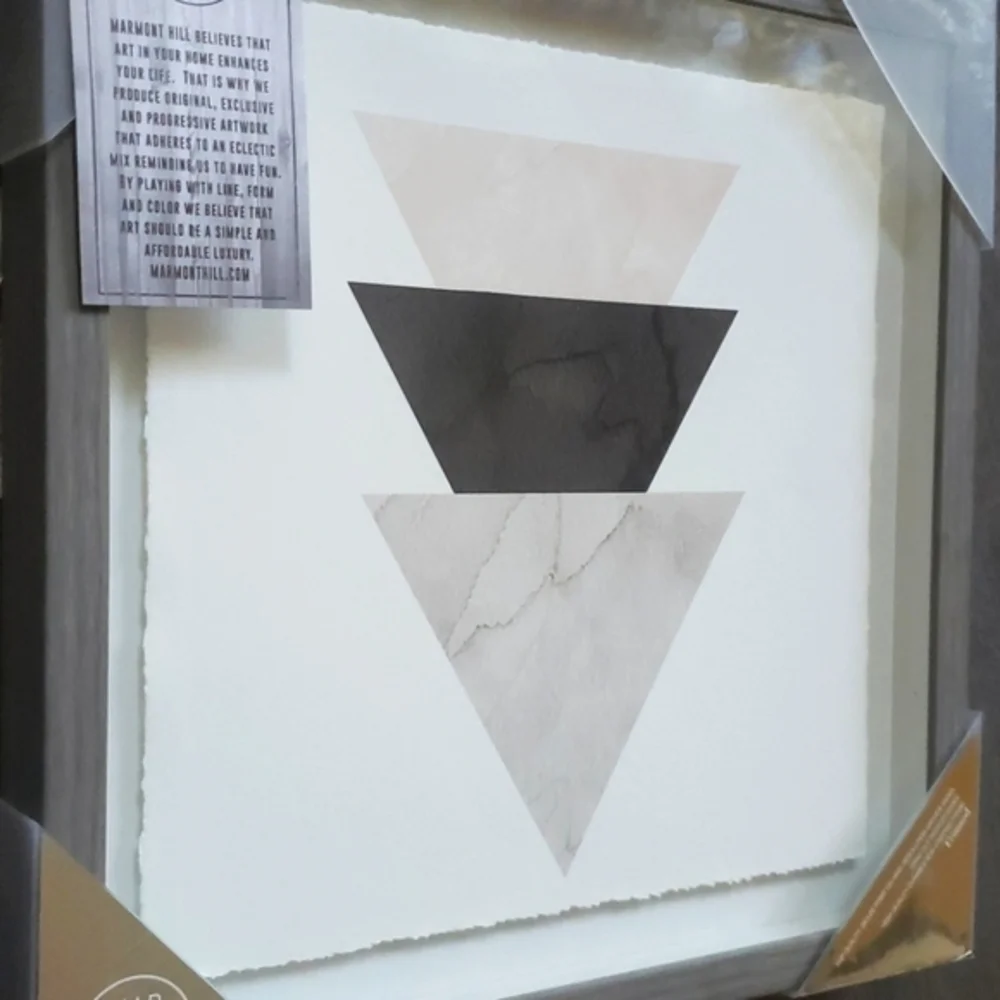 Marmont Hill Triangle Stack Framed Wall Art NWT